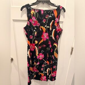 Tribal Size 8 Black Floral Sheath Dress Sleeveless Stretch Career Office